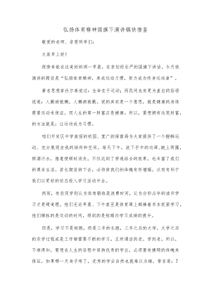 弘扬体育精神国旗下演讲稿供借鉴.docx