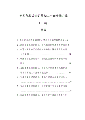 组织部长谈学习贯彻二十大精神汇编（13篇）.docx