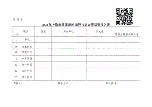 2023年上海市首届营养指导技能大赛初赛报名表、推荐参考书.docx