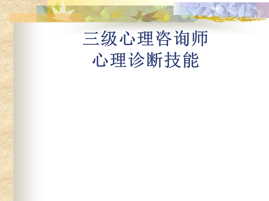 三级心理咨询师心理诊断技能.ppt_第1页