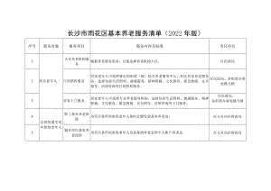 长沙市雨花区基本养老服务清单2022年版.docx