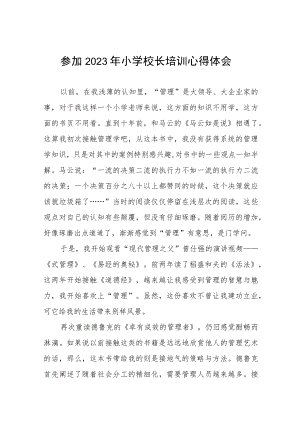 参加2023小学校长培训心得体会发言材料三篇样例.docx