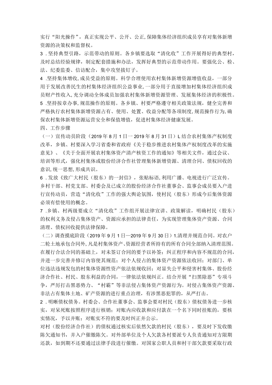 鸡东县村级清理合同、化解不良债务、新增资源收费工作实施方案.docx_第2页