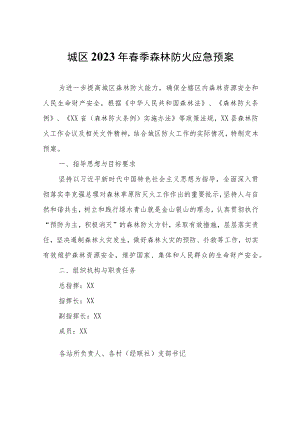 XX区2023年春季森林防火应急预案.docx