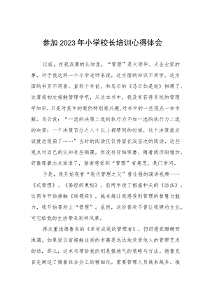 校长参加2023年小学校长培训心得体会三篇模板.docx