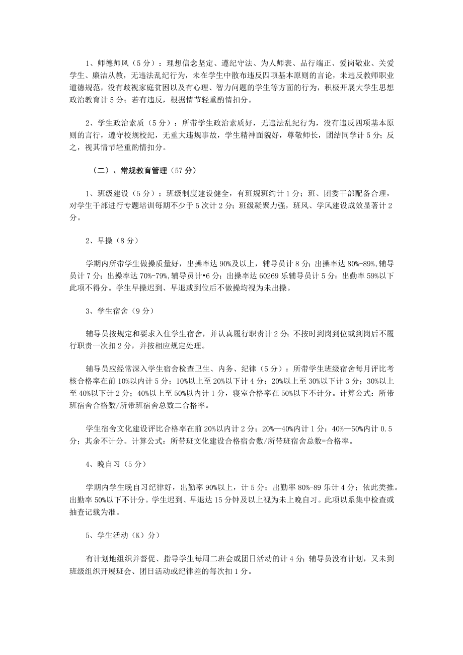 学院专职辅导员工作考核实施细则.docx_第2页