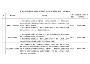 重庆市涪陵区住房和城乡建设委员会公共服务事项清单2020年.docx