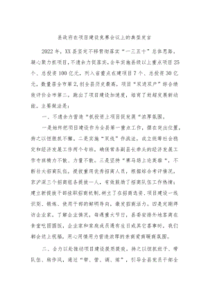 县政府在项目建设竞赛会议上的典型发言.docx