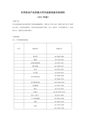 车用柴油产品质量大同市监督抽查实施细则2021年版.docx