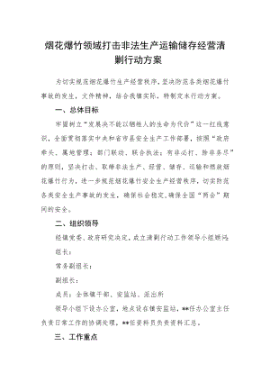 烟花爆竹领域打击非法生产运输储存经营清剿行动方案.docx