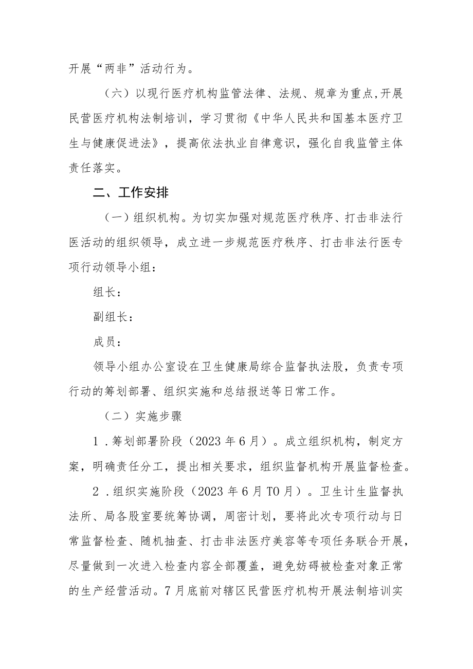 关于进一步规范医疗秩序打击非法行医专项行动方案.docx_第2页