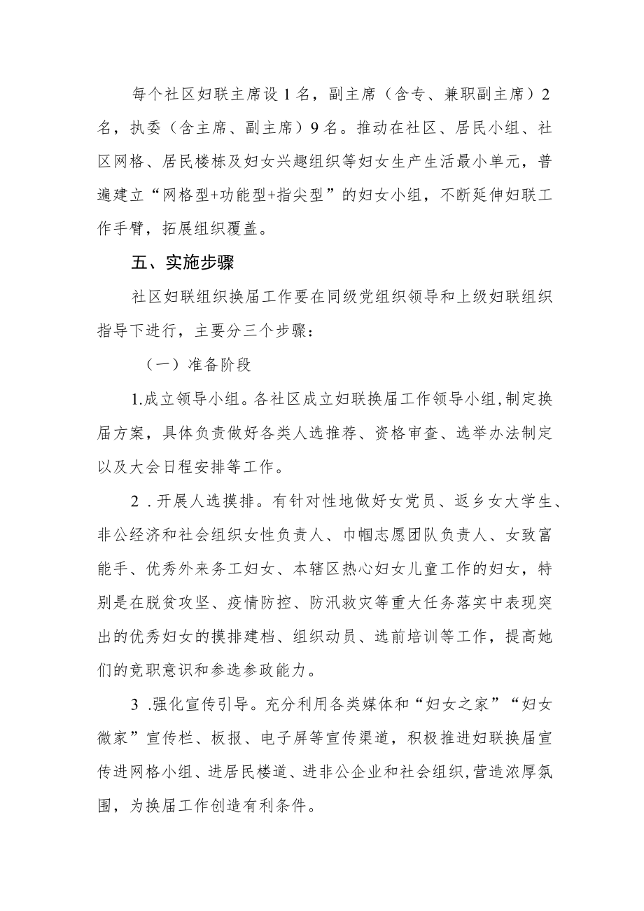 2023年社区妇联组织换届工作的实施方案.docx_第2页