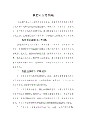 乡防汛应急预案.docx