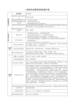 2023特殊作业现场处置方案《高处作业事故现场处置方案》.docx