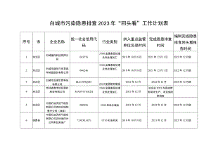 白城市污染隐患排查2023年“回头看”工作计划表.docx