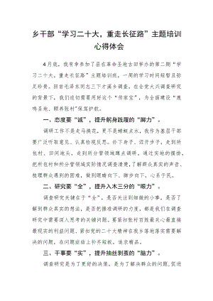 乡干部“学习二十大重走长征路”主题培训心得体会.docx