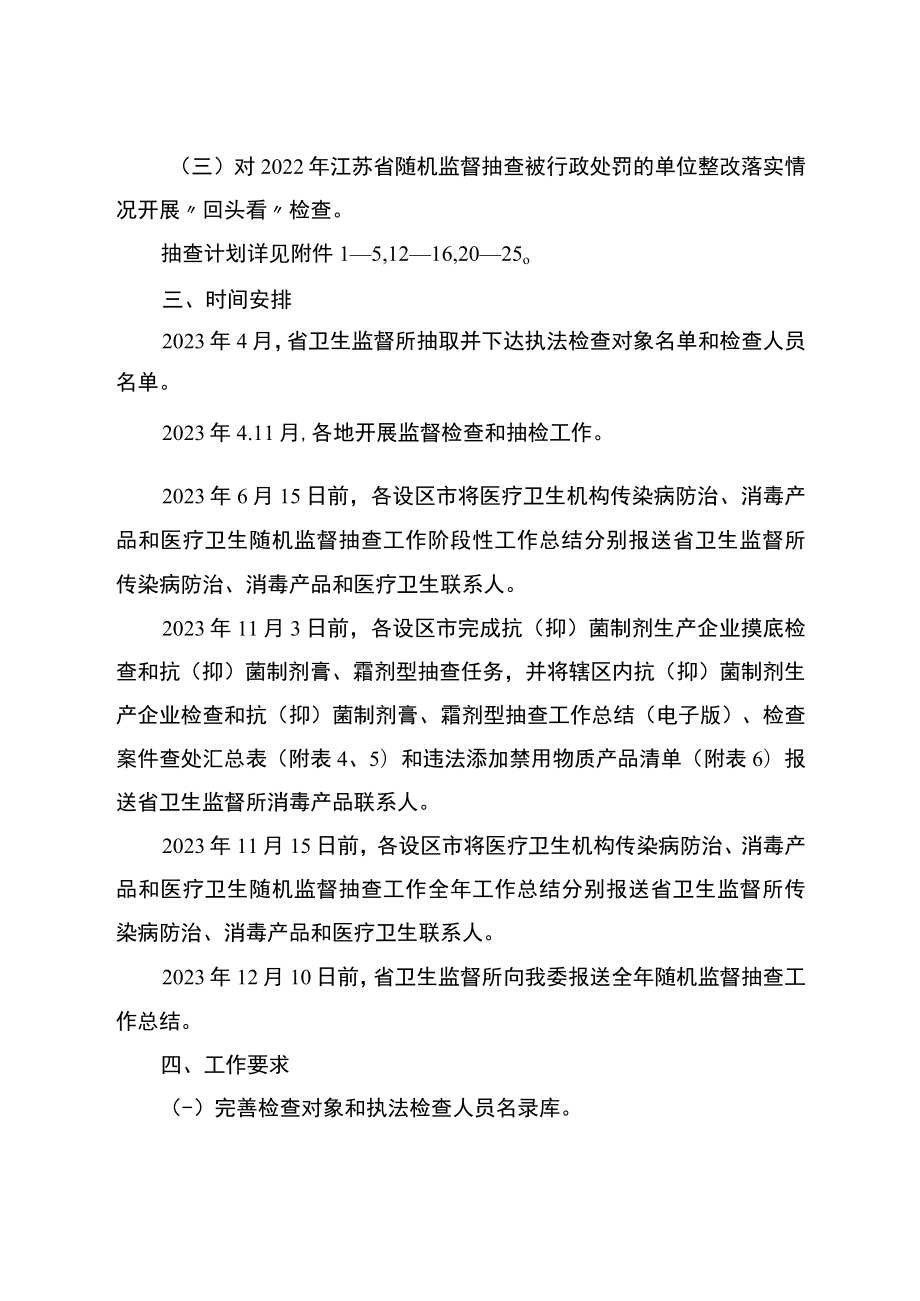 2023年江苏省卫生健康随机监督抽查实施方案.docx_第2页