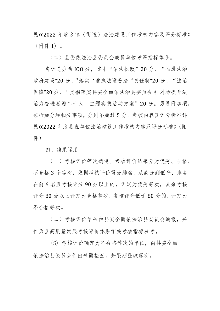 2022年度全面依法治县工作考评方案.docx_第2页