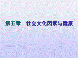 社会文化因素与健康.ppt