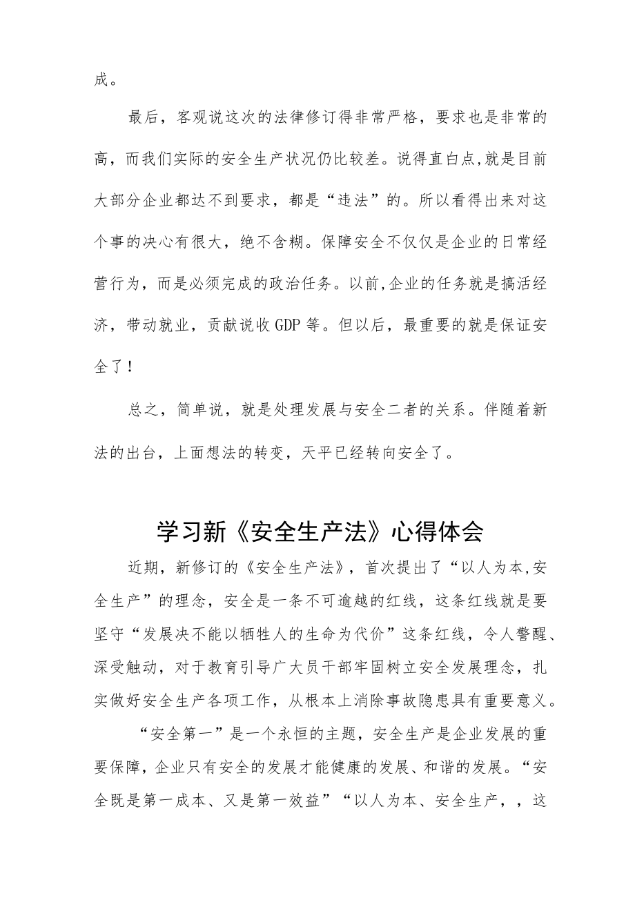 电力公司员工学习新《安全生产法》心得体会十篇.docx_第2页