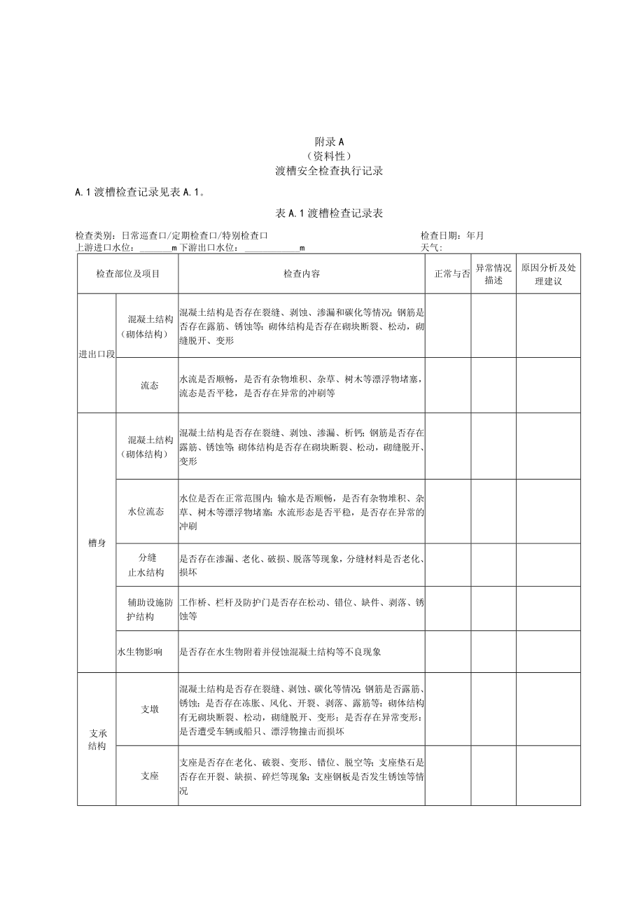 渡槽安全检查执行记录、结构缝橡胶止水更换技术、健康诊断分析报告、安全评价报告书编写提纲.docx_第1页