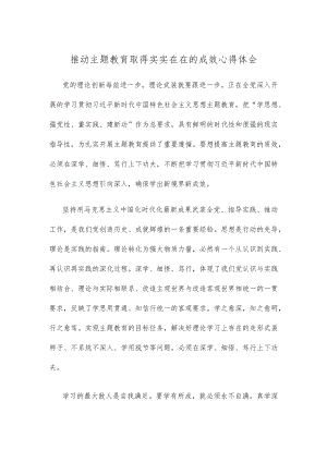 推动主题教育取得实实在在的成效心得体会.docx