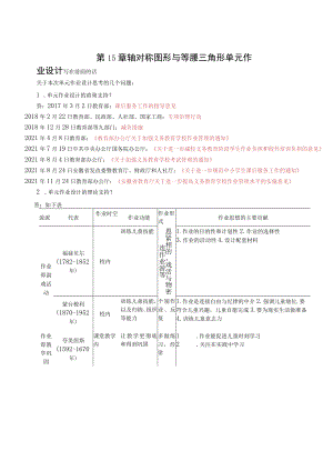 轴对称图形与等腰三角形单元作业设计.docx