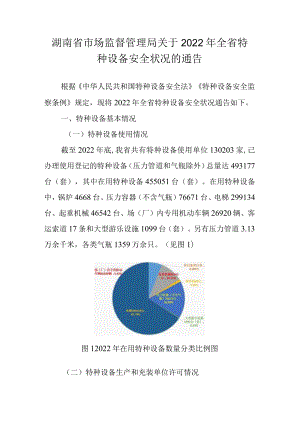 湖南省2022年全省特种设备安全状况.docx