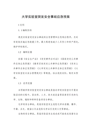 大学实验室突发安全事故应急预案.docx