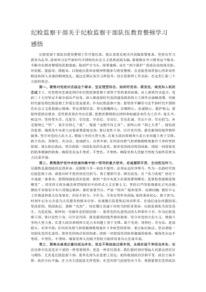 纪检监察干部关于纪检监察干部队伍教育整顿学习感悟.docx