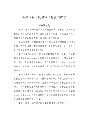 某某国企工资总额预算管理办法.docx