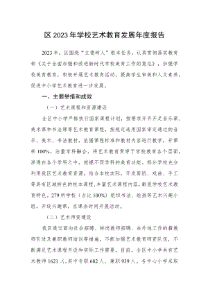 区2023年学校艺术教育发展年度报告.docx