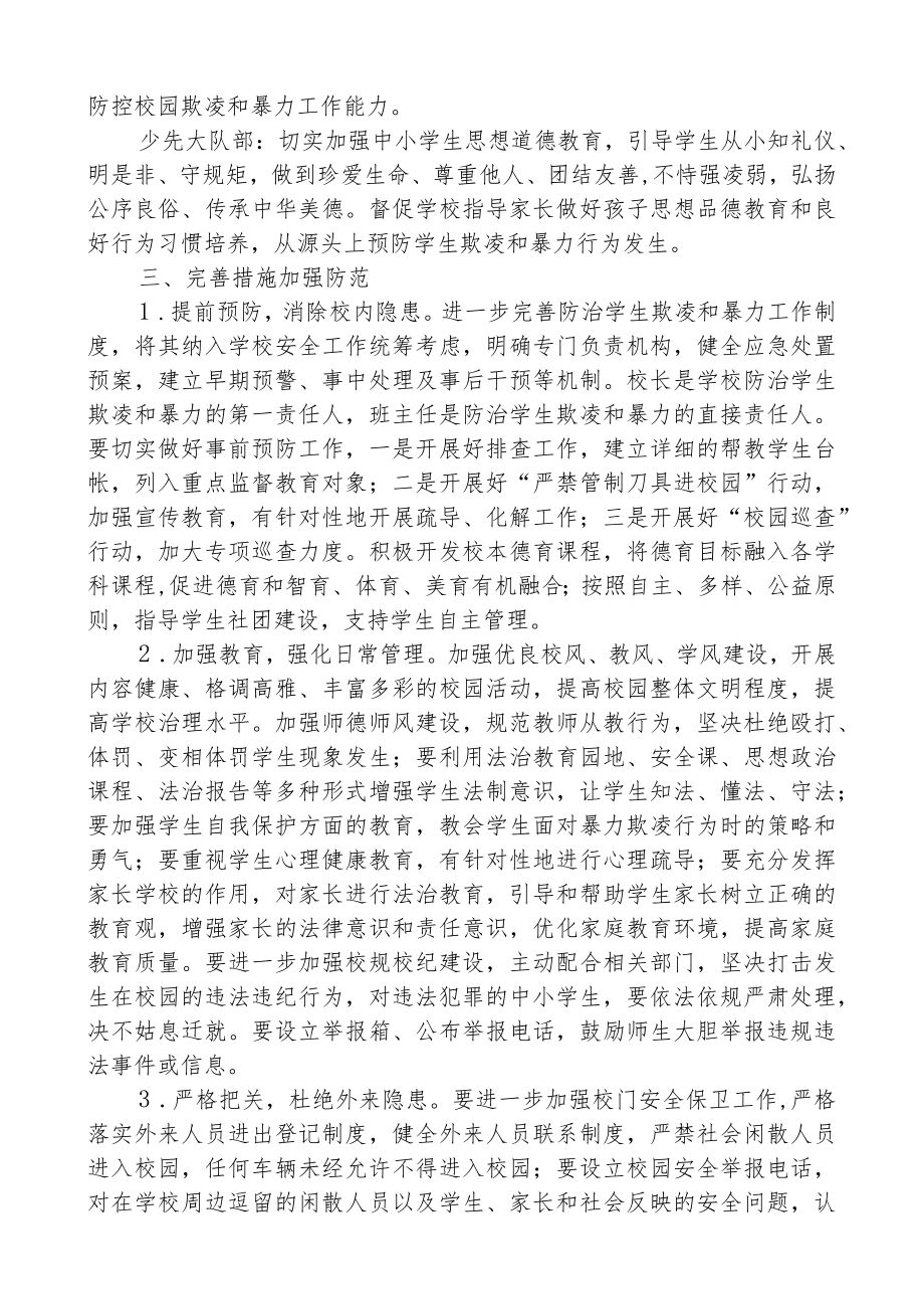 防治校园欺凌和暴力工作方案.docx_第2页