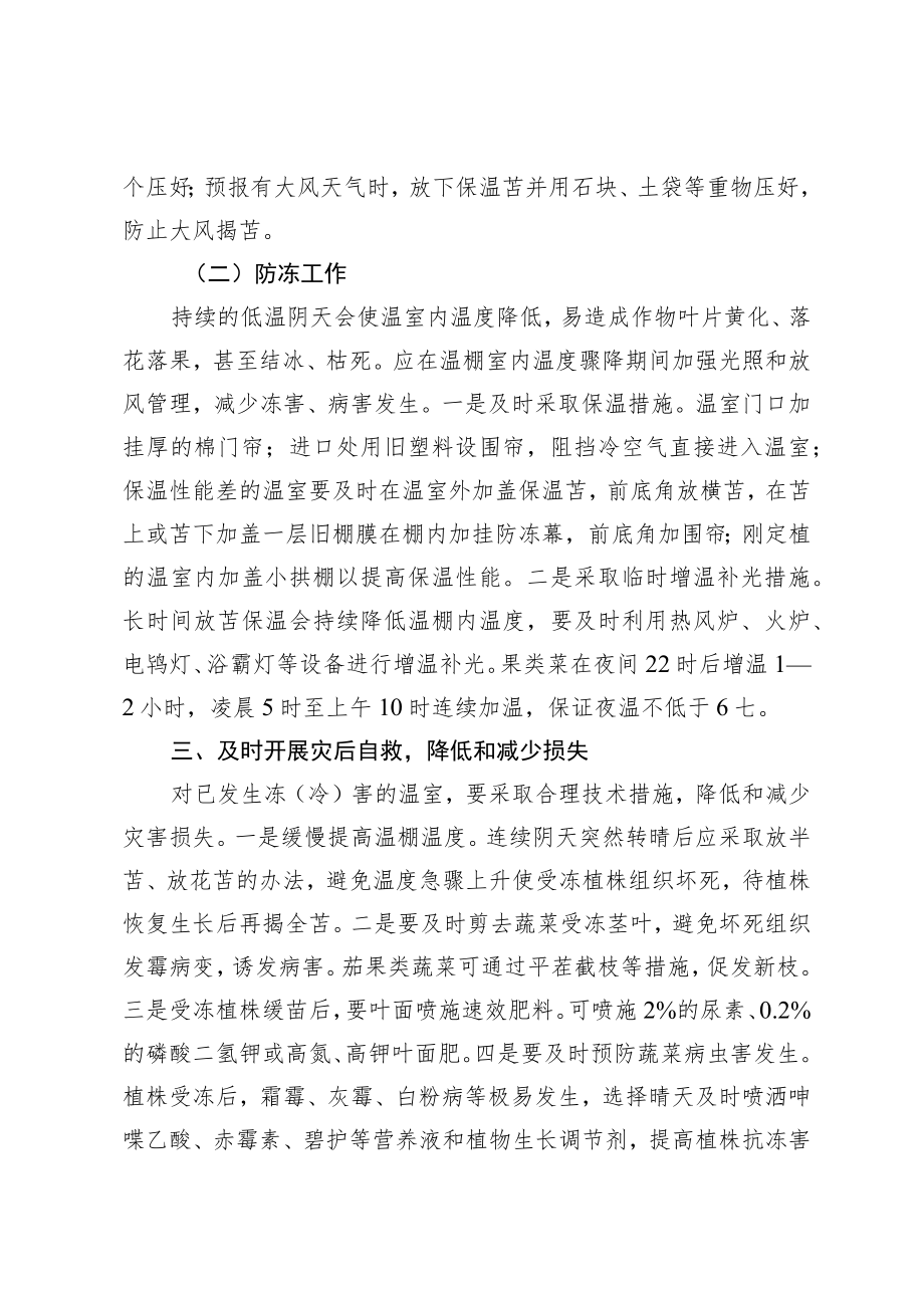 贺兰县设施温棚园区抵御低温冻害天气及安全生产工作要点.docx_第2页