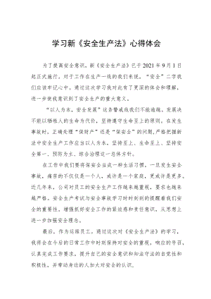 直流运维人员学习新《安全生产法》心得十篇.docx