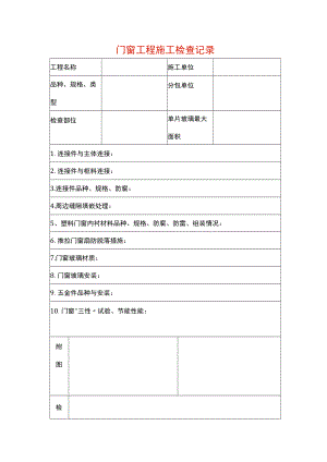 门窗工程施工检验记录表模板.docx