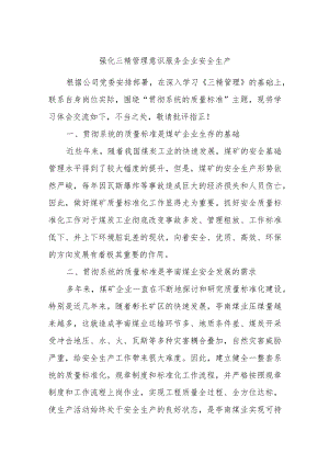 强化三精管理意识服务企业安全生产.docx