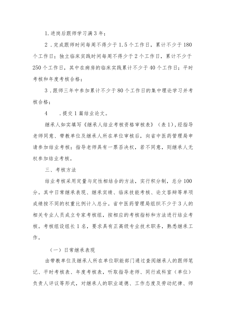 陕西省名老中医学术经验继承工作结业考核实施方案.docx_第2页