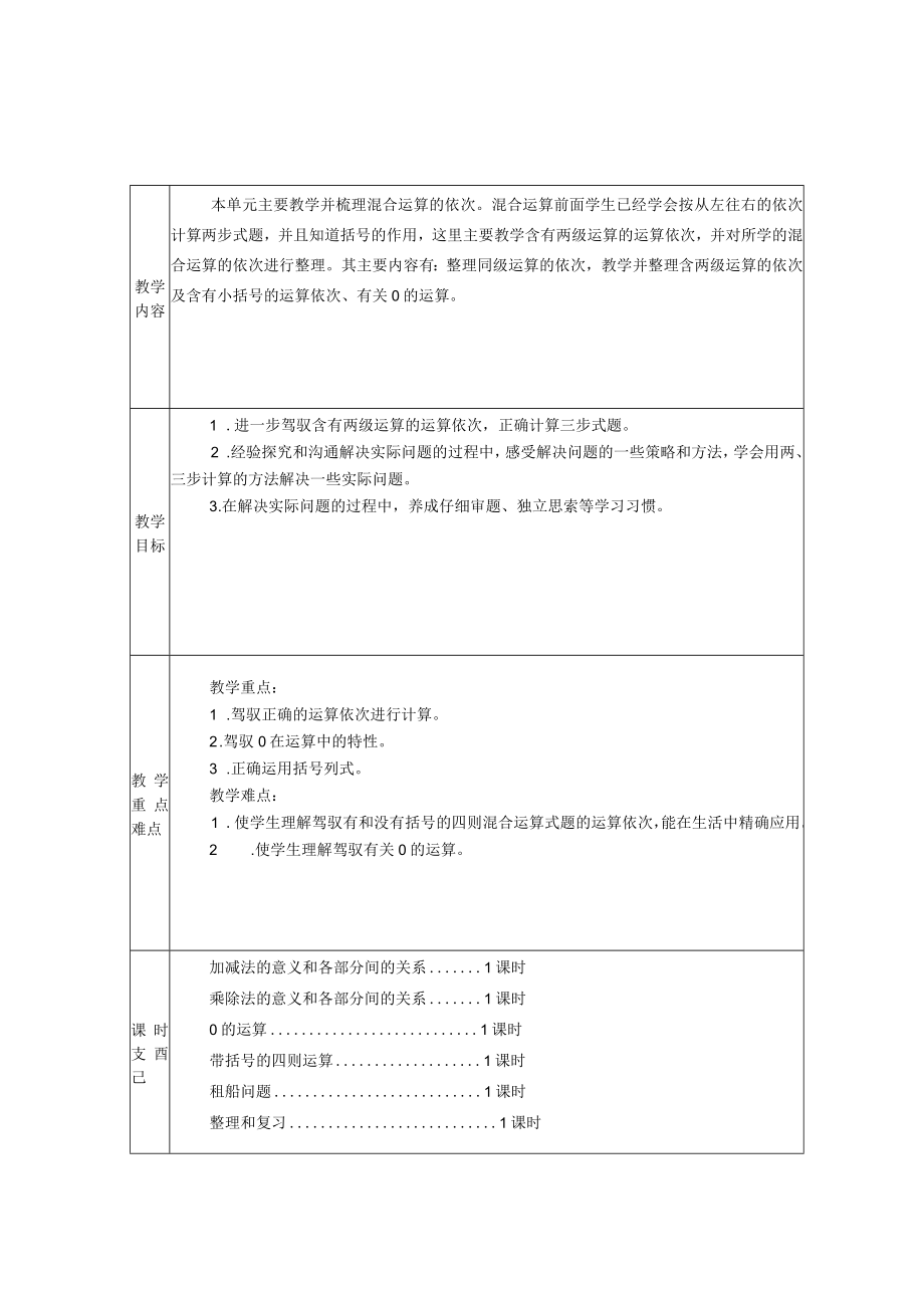 2023年人教版四年级数下册第一单元教案.docx_第1页