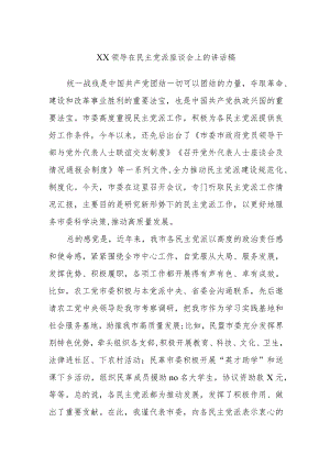 XX领导在民主党派座谈会上的讲话稿.docx