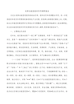 发挥功能型组织作用调研报告.docx