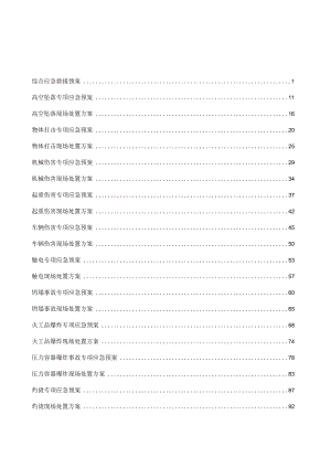 43项应急预案及现场处置方案.docx