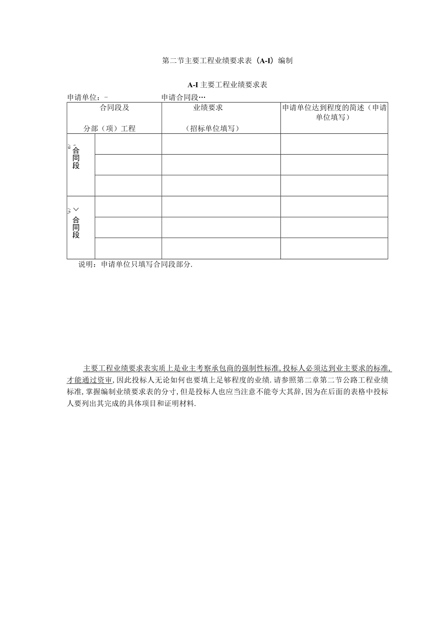 第三节主要人员资历要求表编制工程文档范本.docx_第1页