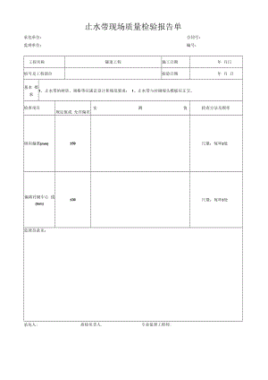 止水带现场质量检验报告单.docx