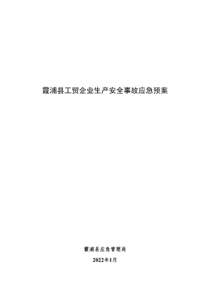 霞浦县工贸企业生产安全事故应急预案.docx