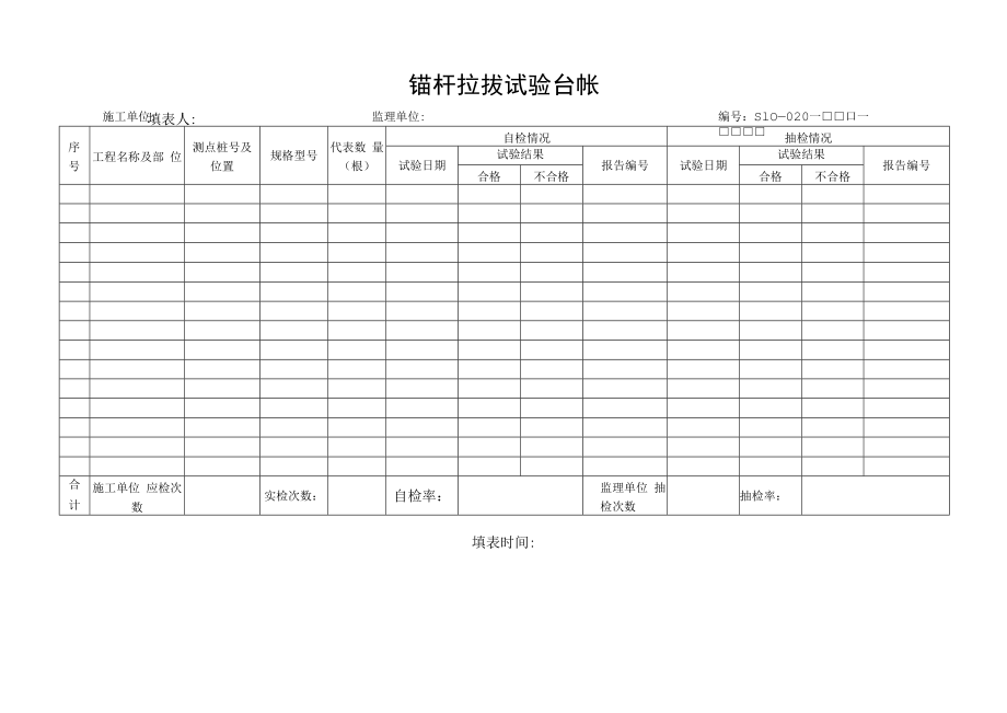 锚杆拉拔试验台帐.docx_第1页