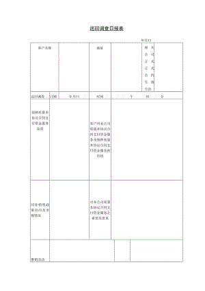 办公文档范本巡回调查日报表.docx