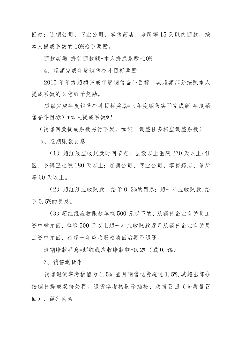 办公文档范本医药公司销售部绩效工资考核办法.docx_第3页