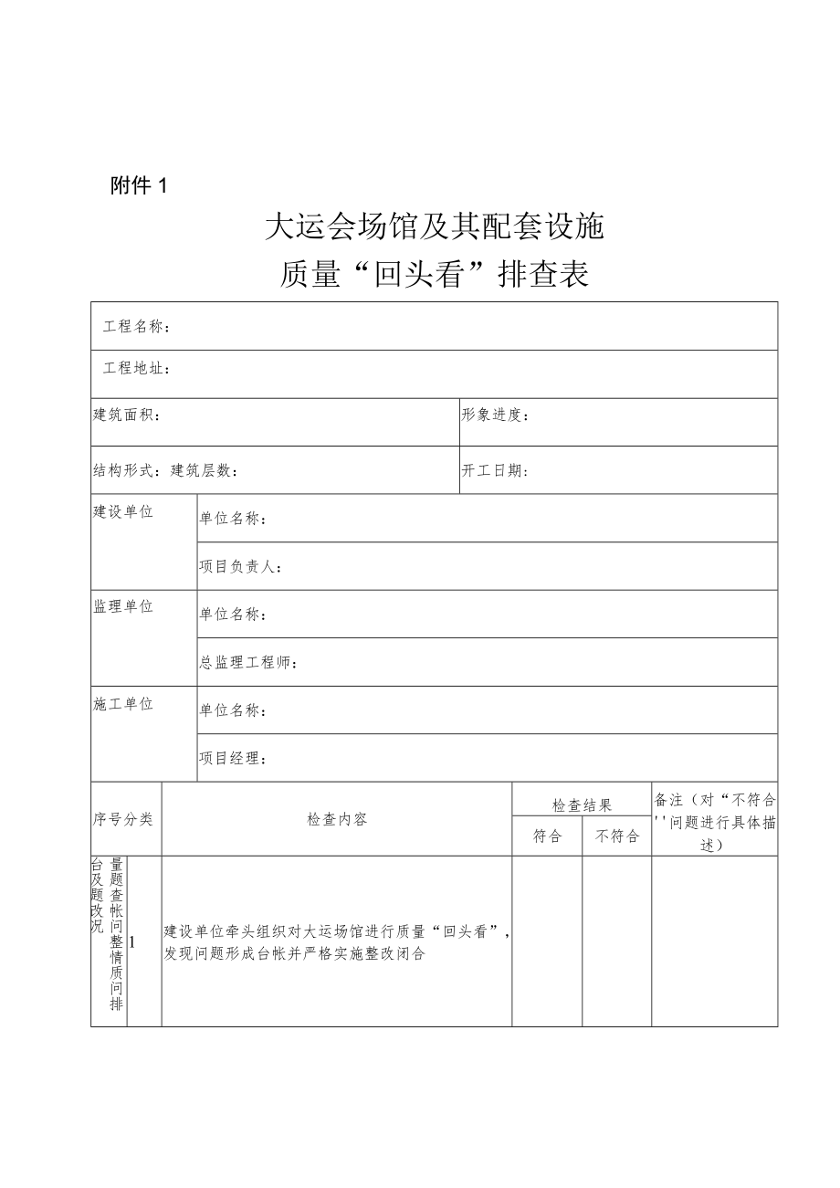 大运会场馆及其配套设施质量“回头看”排查表.docx_第1页