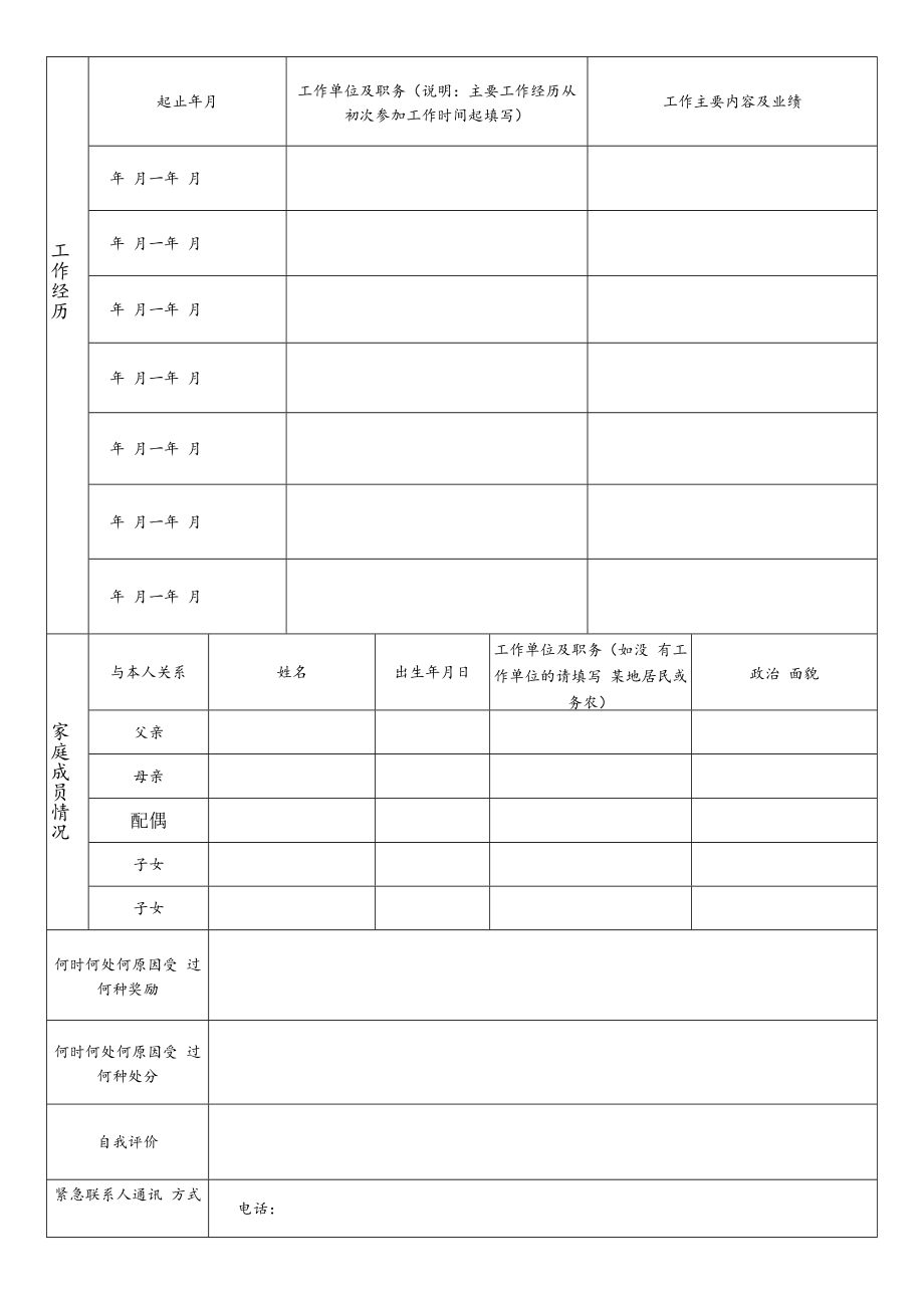 XX县毕绿生态绿色产业发展有限公司应聘人员登记表.docx_第2页